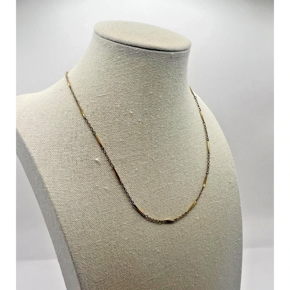 Vintage Monet Gold Tone Bar‎ Link Necklace Signed 18